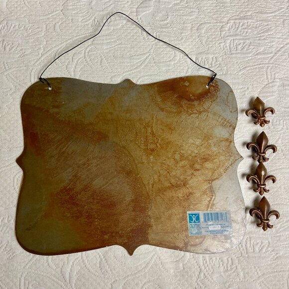 French Postcard Magnet Board w/Fleur de Lis Magnets - Picture 3 of 3